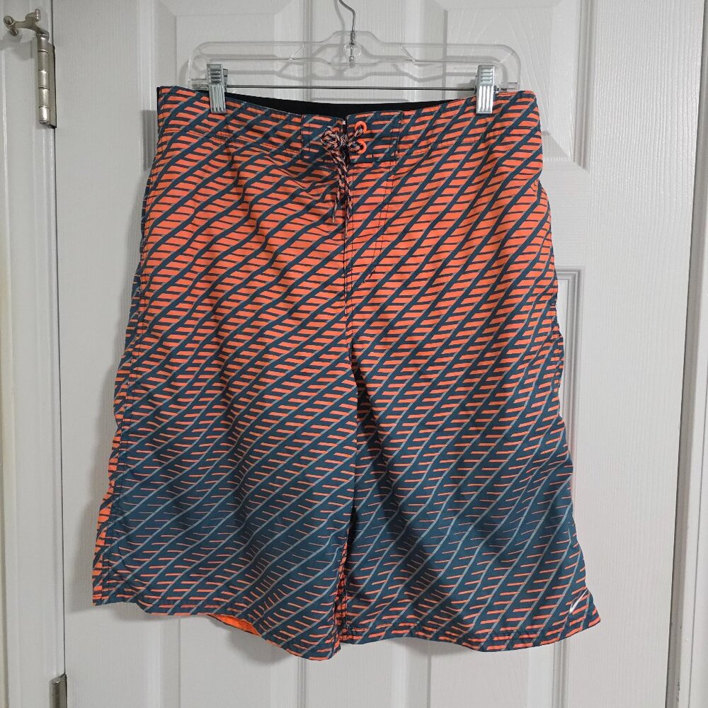 Men's Nike Large Swim Shorts Orange and Teal